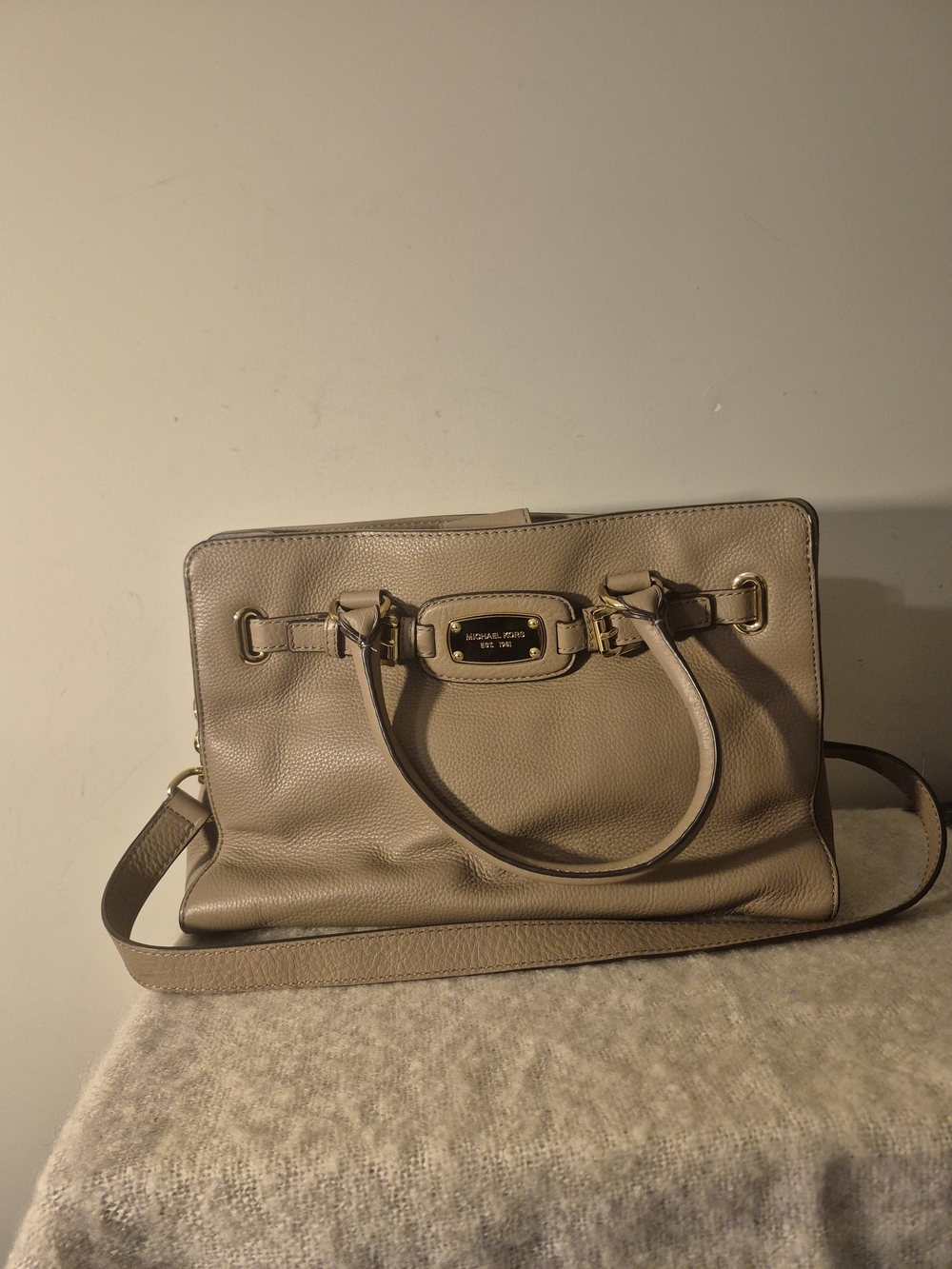 Michael Kors Taupe Leather Satchel